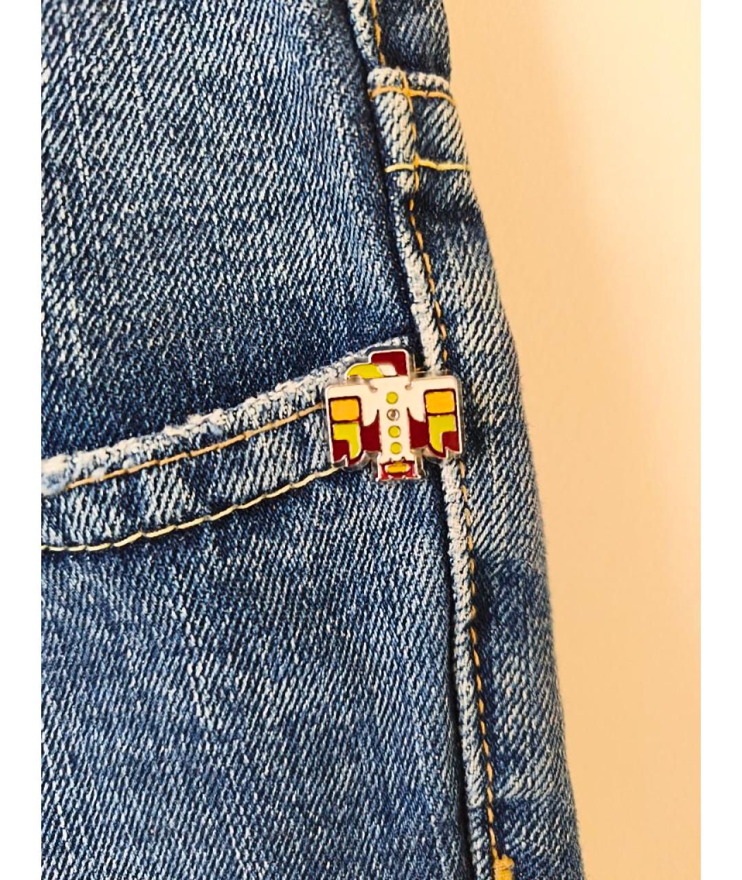 DSQUARED2 Голубые хлопковые прямые джинсы, фото 6