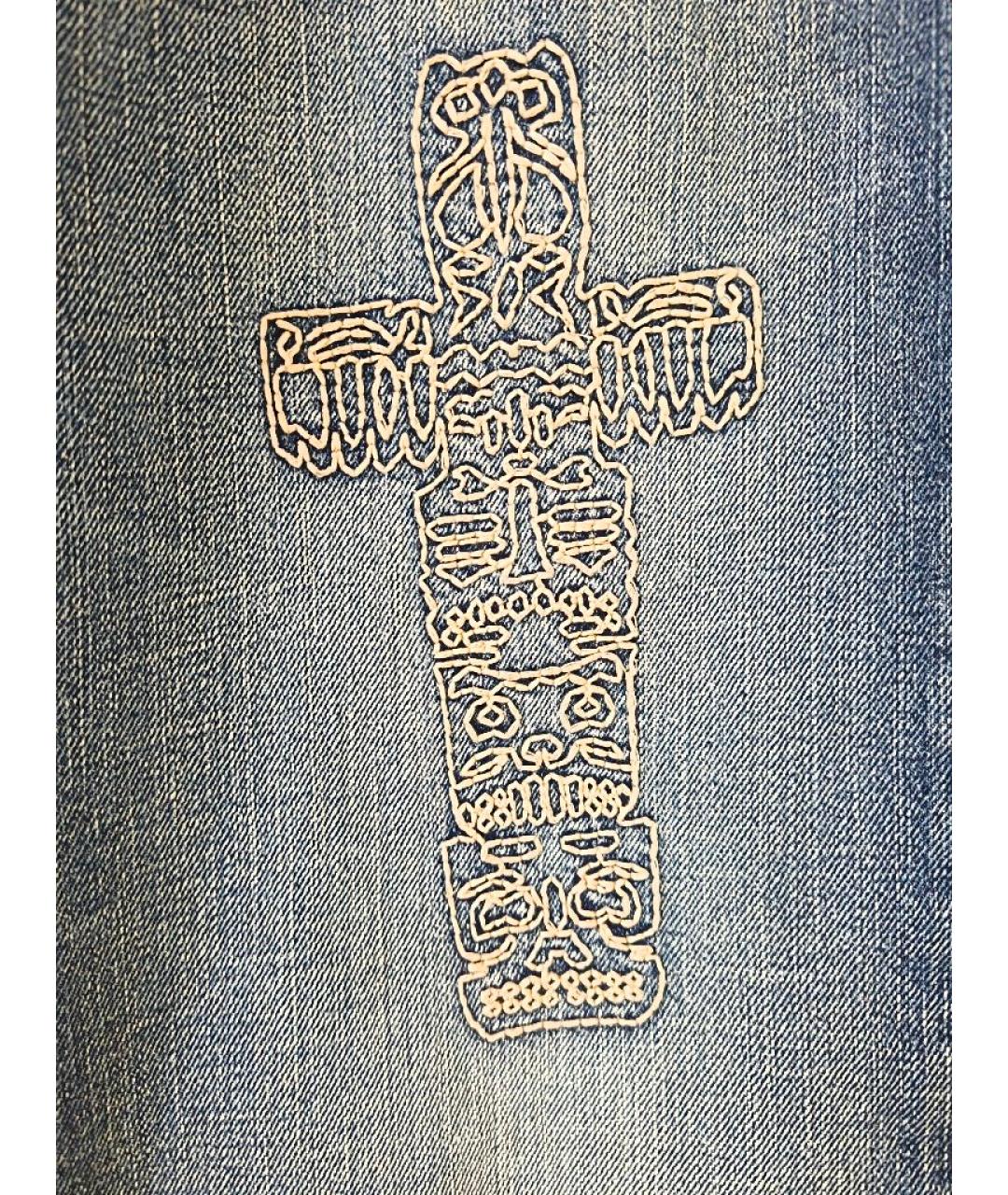 DSQUARED2 Голубые хлопковые прямые джинсы, фото 7