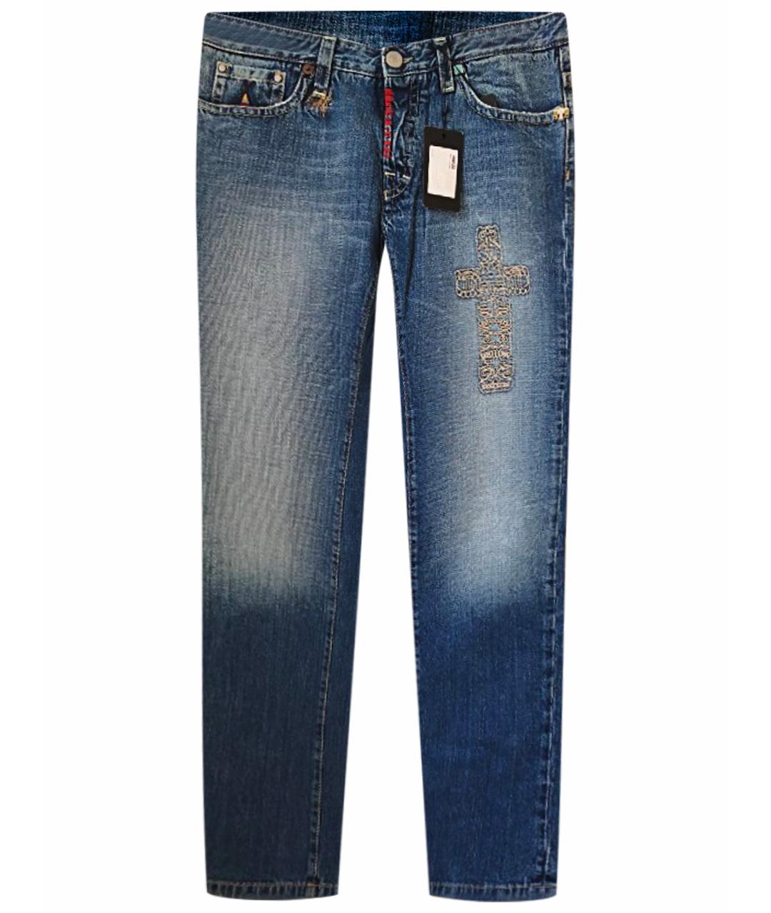 DSQUARED2 Голубые хлопковые прямые джинсы, фото 1