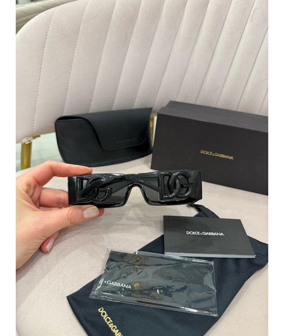 DOLCE&GABBANA Черные пластиковые солнцезащитные очки, фото 2