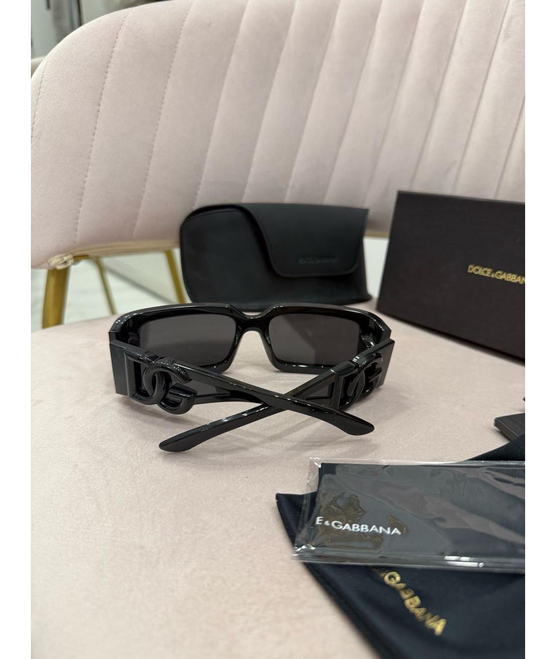 DOLCE&GABBANA Черные пластиковые солнцезащитные очки, фото 4