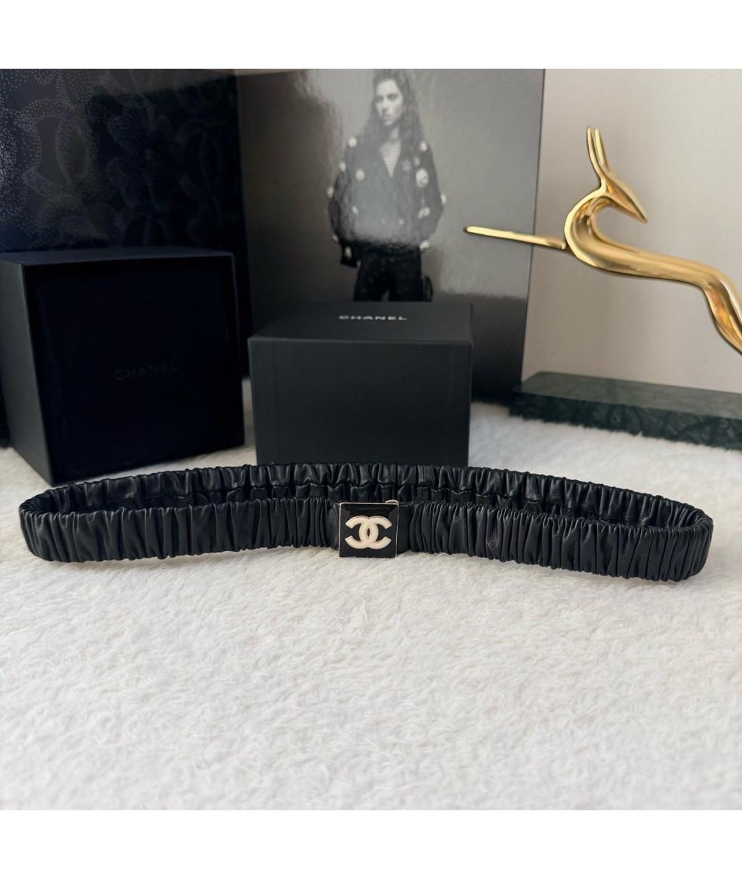 CHANEL Черный кожаный ремень, фото 2