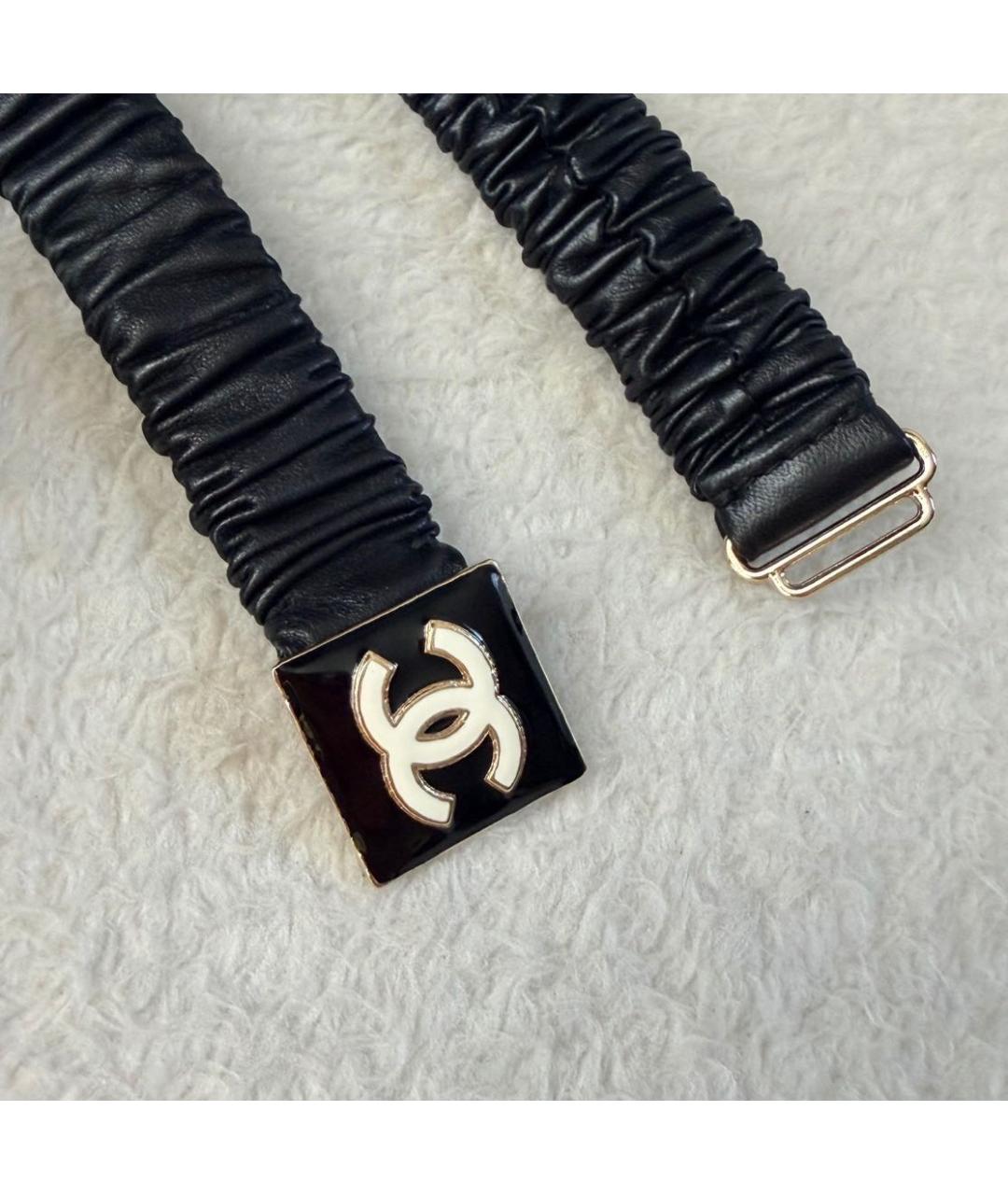 CHANEL Черный кожаный ремень, фото 3
