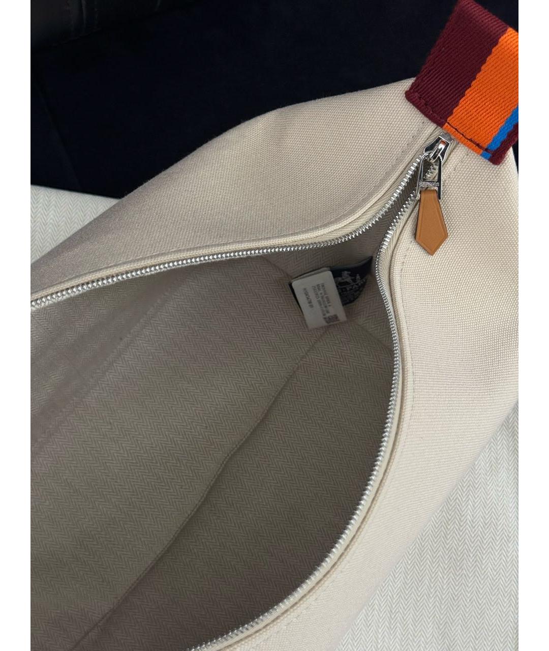 HERMES Бежевая хлопковая косметичка, фото 4