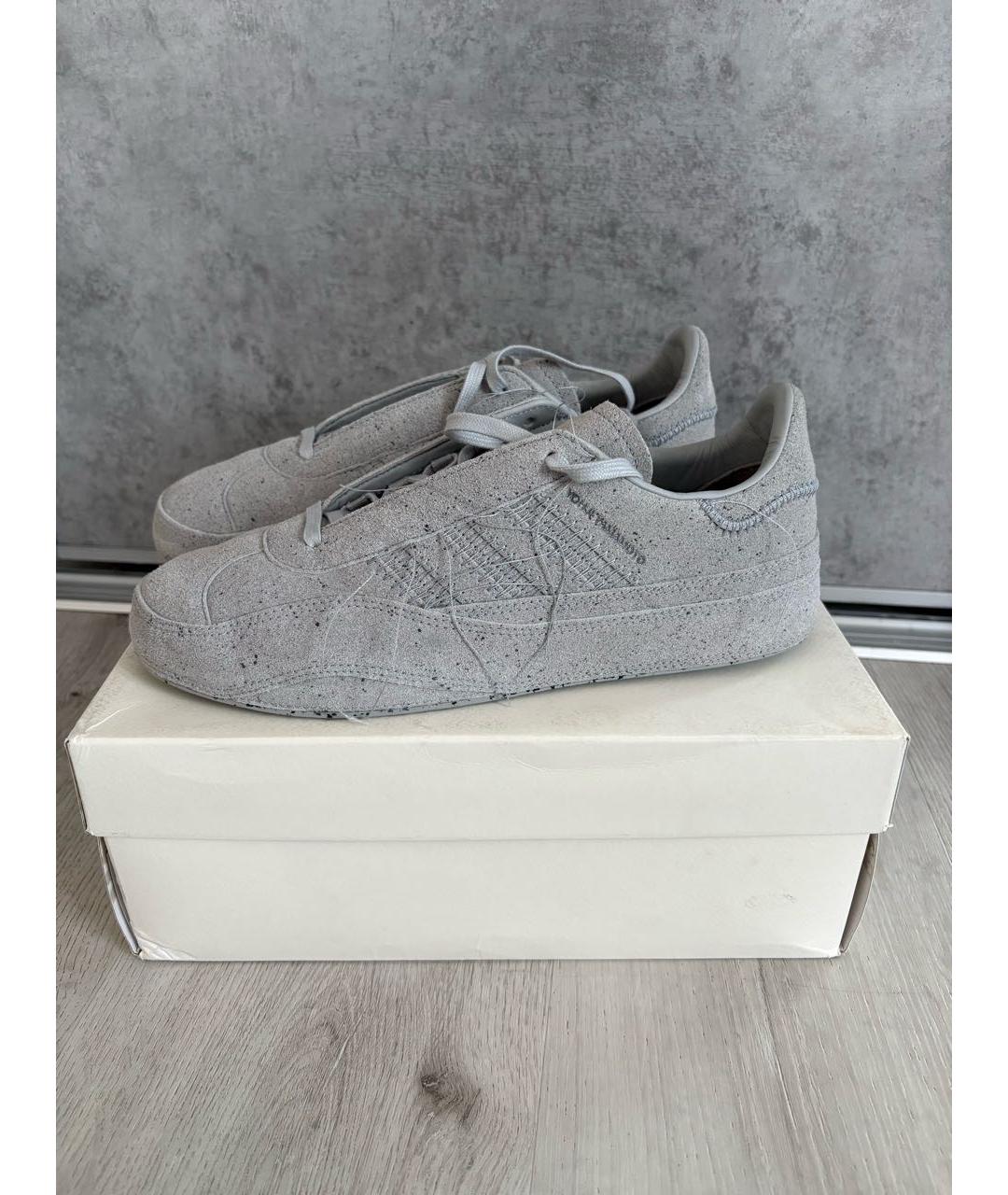 Y-3 Серые замшевые низкие кроссовки / кеды, фото 2