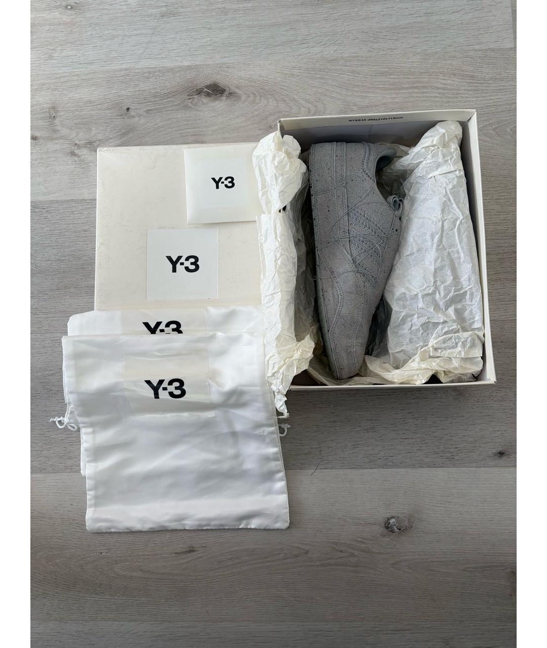 Y-3 Серые замшевые низкие кроссовки / кеды, фото 5