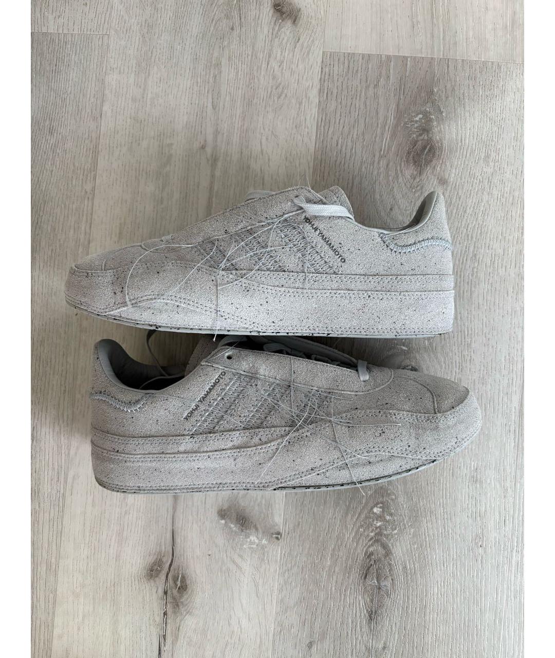 Y-3 Серые замшевые низкие кроссовки / кеды, фото 7
