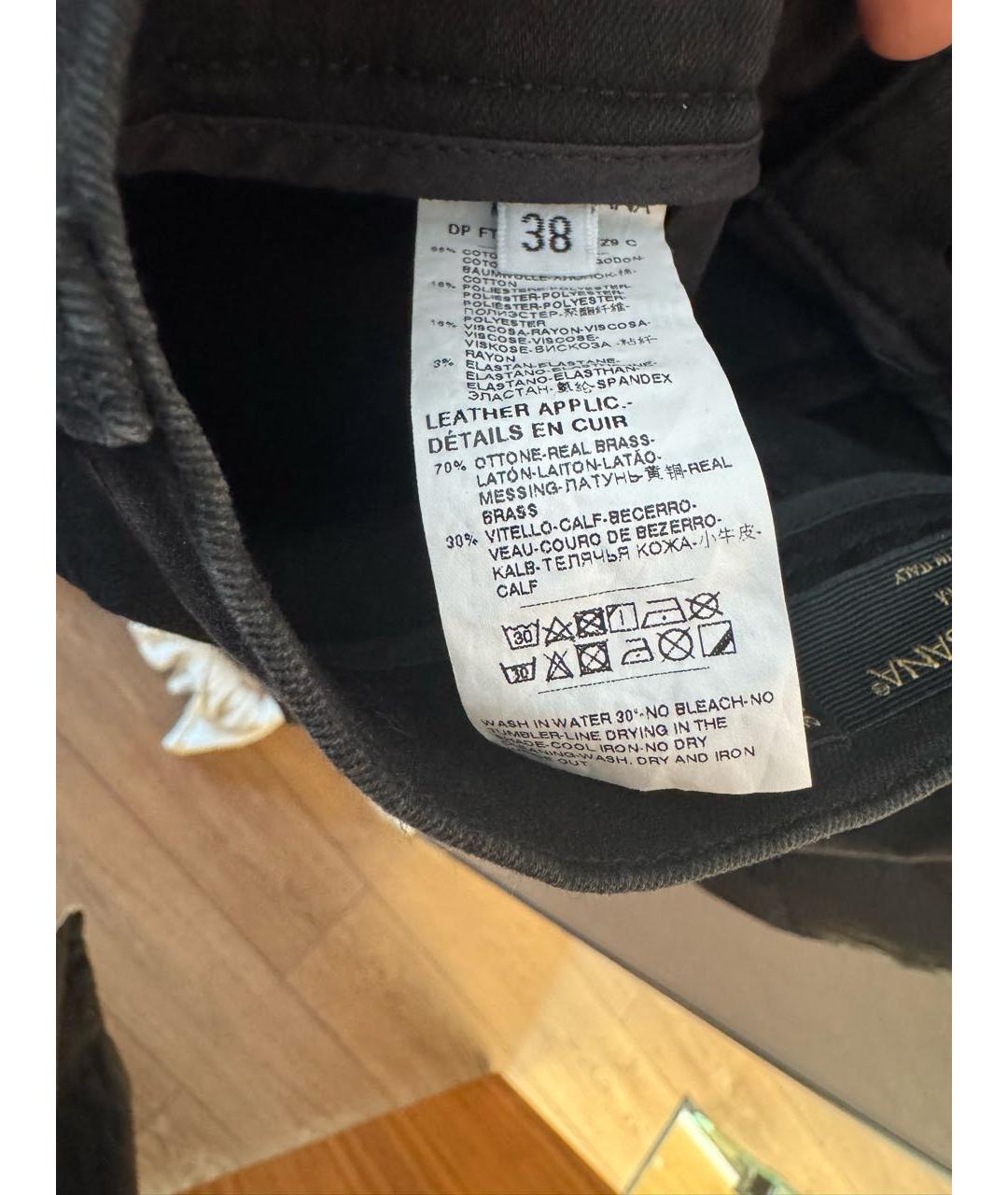 DOLCE&GABBANA Антрацитовые хлопковые джинсы слим, фото 5