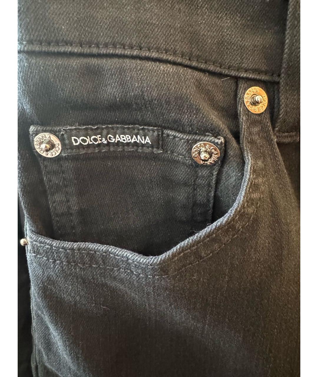 DOLCE&GABBANA Антрацитовые хлопковые джинсы слим, фото 6