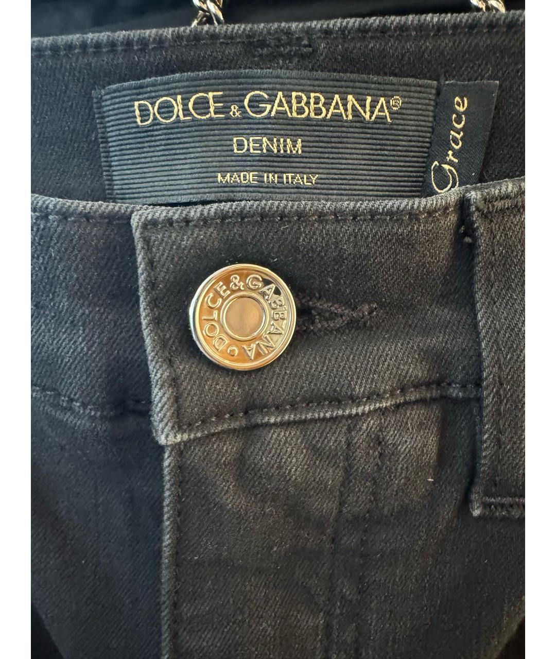 DOLCE&GABBANA Антрацитовые хлопковые джинсы слим, фото 3
