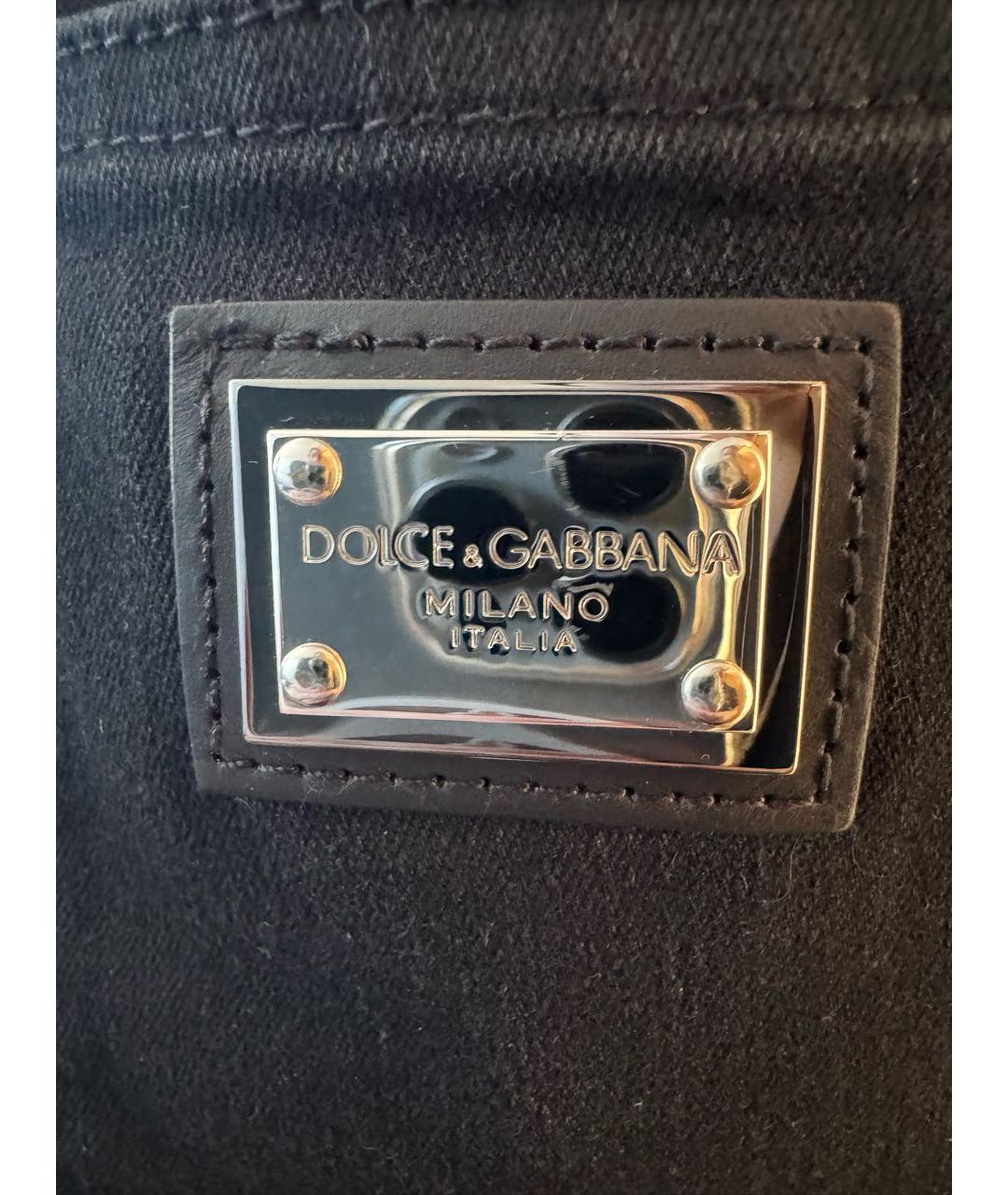 DOLCE&GABBANA Антрацитовые хлопковые джинсы слим, фото 4