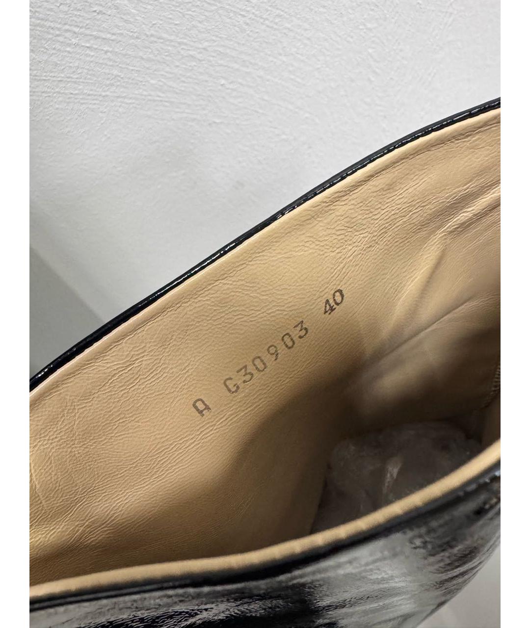 CHANEL Черные сапоги из лакированной кожи, фото 7