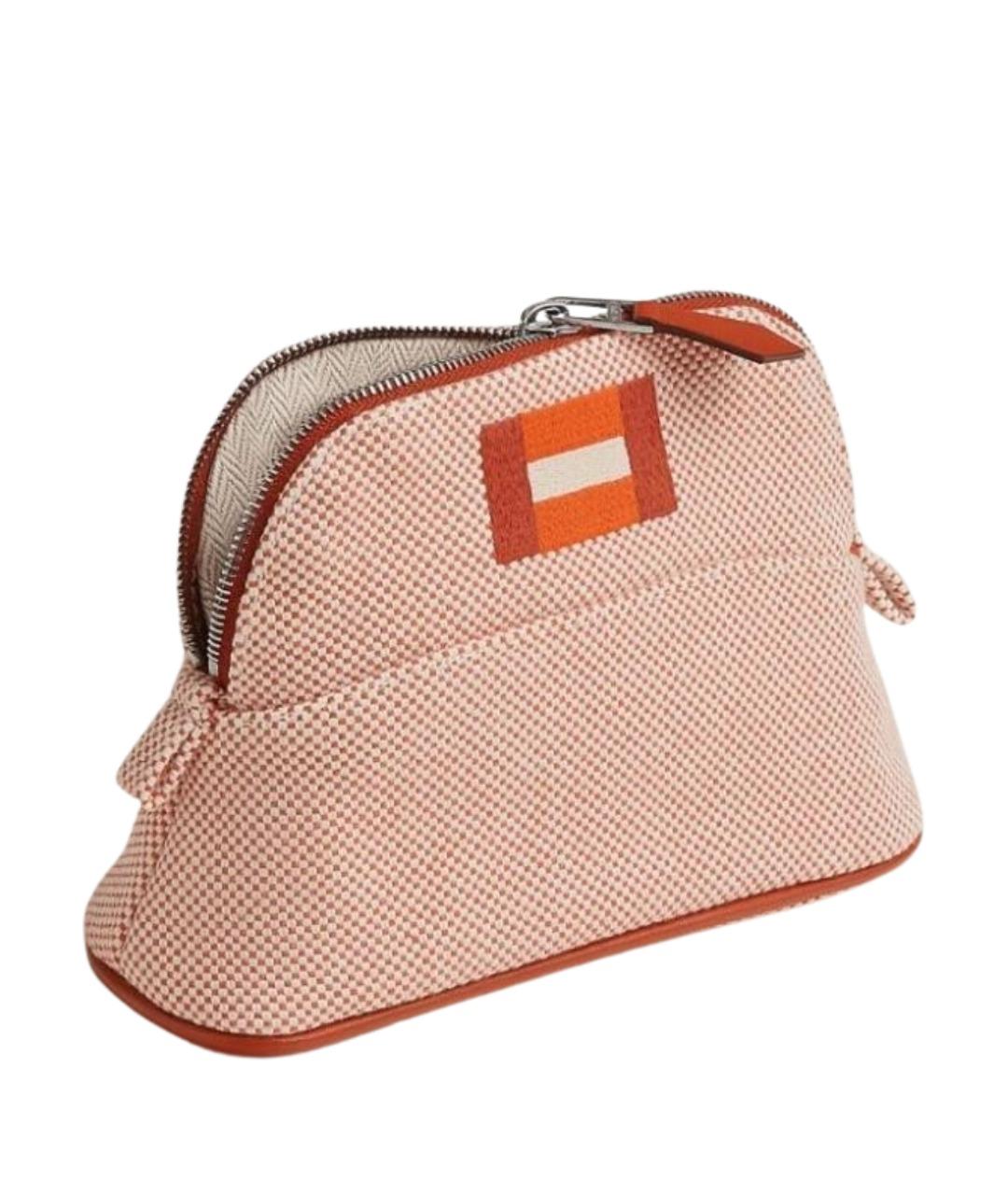 HERMES Бежевая хлопковая косметичка, фото 1