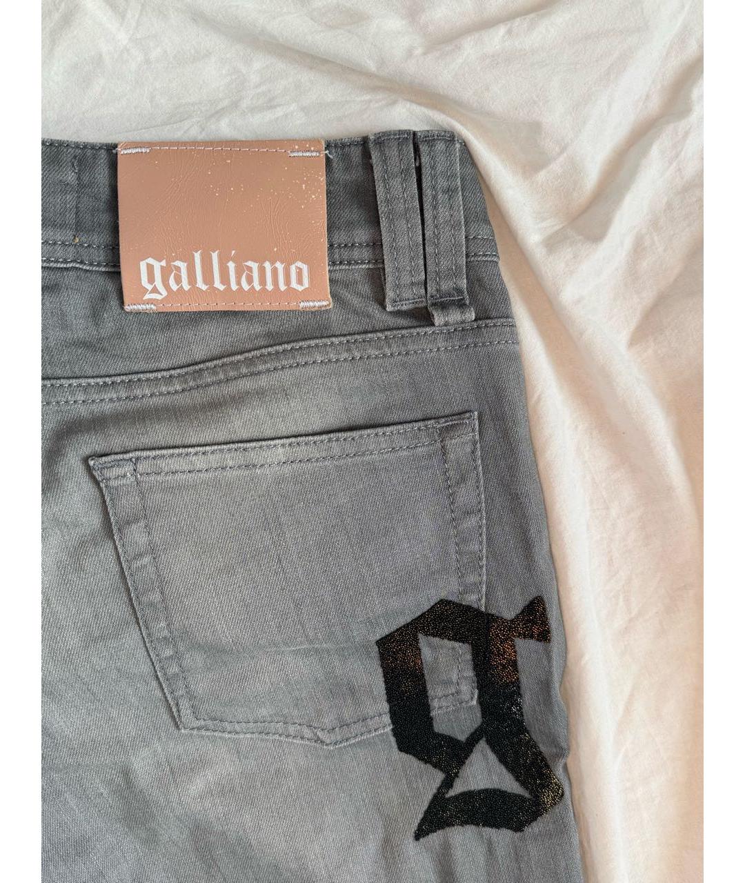JOHN GALLIANO Серые хлопковые джинсы слим, фото 4