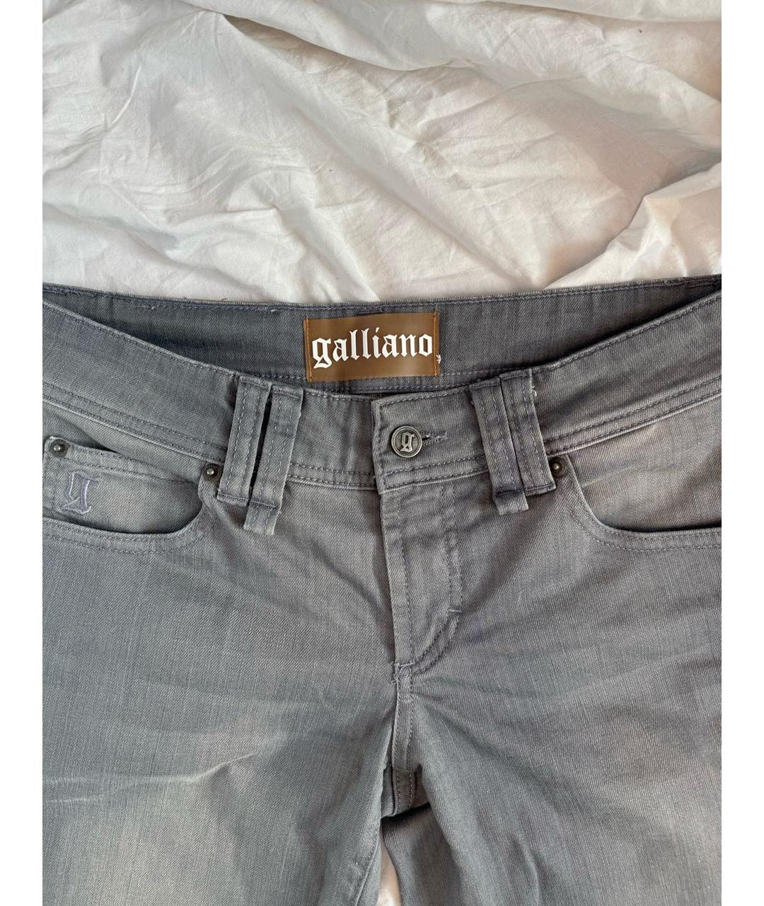 JOHN GALLIANO Серые хлопковые джинсы слим, фото 3