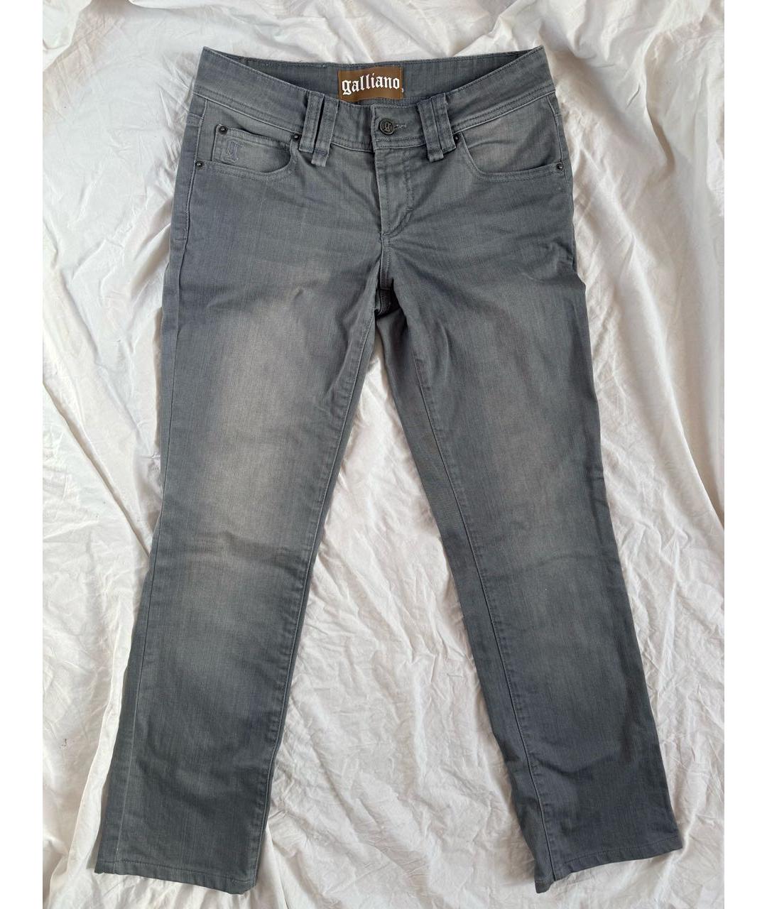 JOHN GALLIANO Серые хлопковые джинсы слим, фото 9