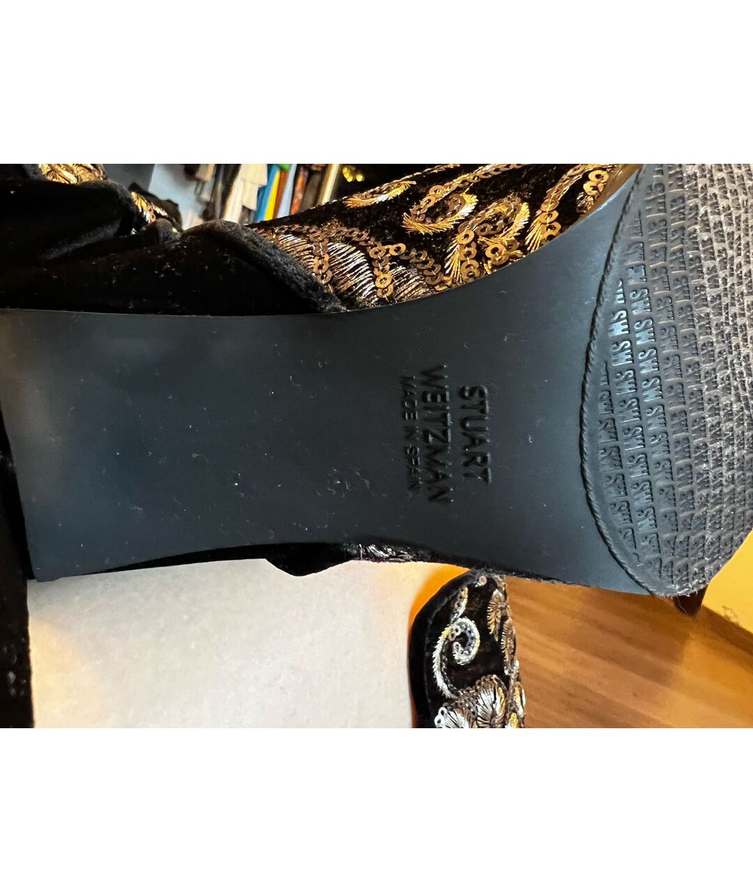 STUART WEITZMAN Черные замшевые сапоги, фото 7