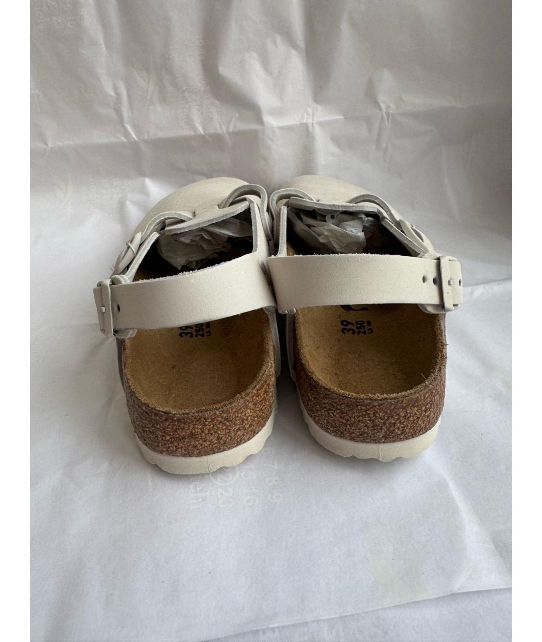 BIRKENSTOCK Бежевые замшевые сабо, фото 4
