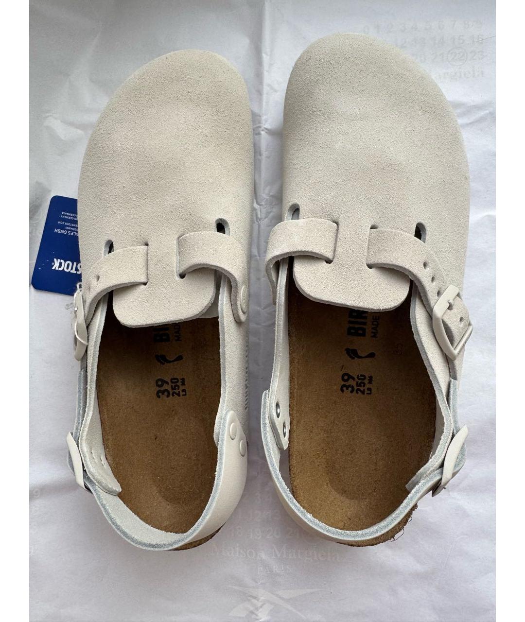 BIRKENSTOCK Бежевые замшевые сабо, фото 3