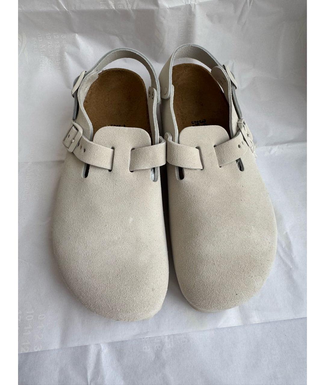 BIRKENSTOCK Бежевые замшевые сабо, фото 2