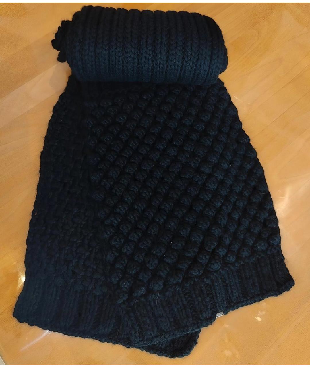 EMPORIO ARMANI Черный шарф, фото 2