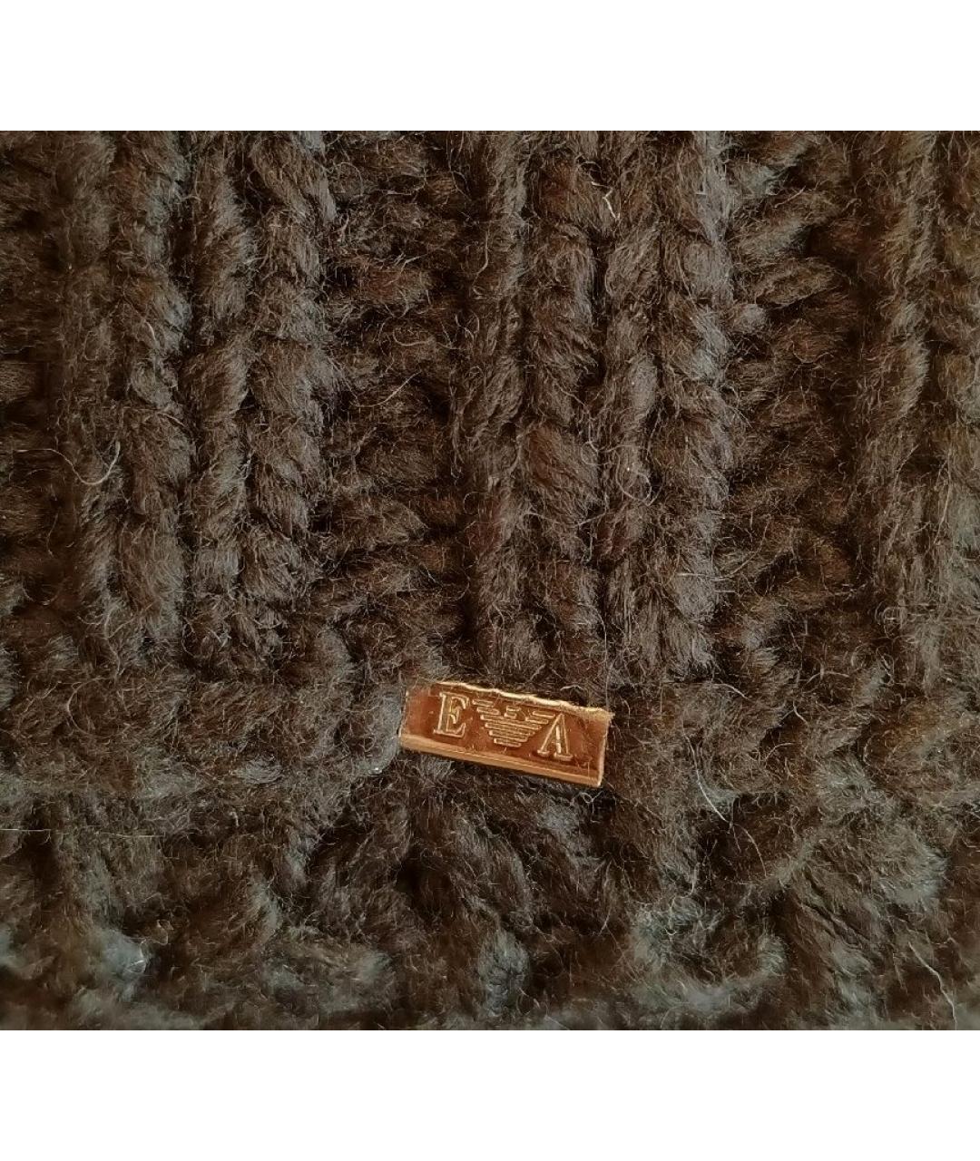 EMPORIO ARMANI Черный шарф, фото 4