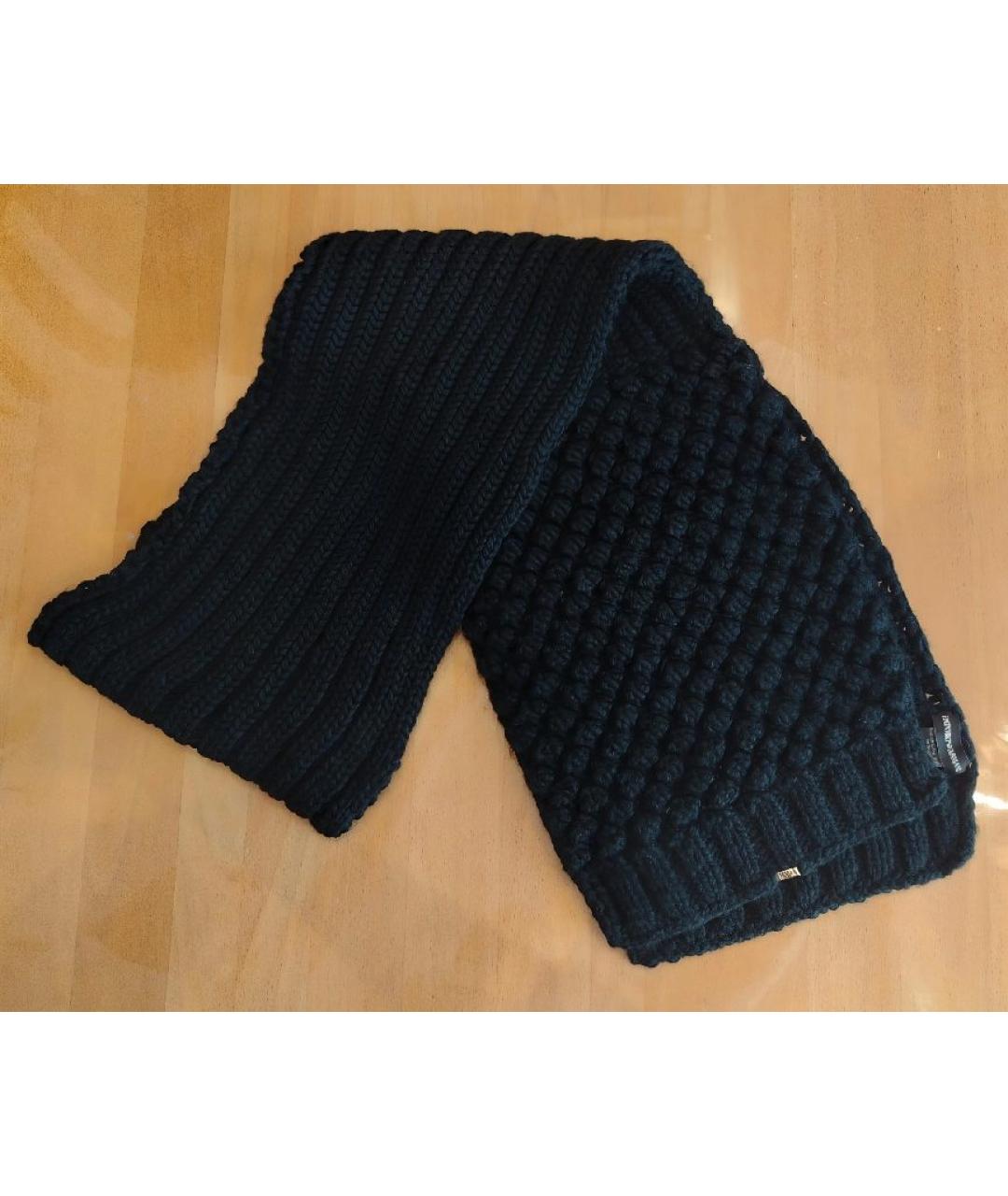 EMPORIO ARMANI Черный шарф, фото 6