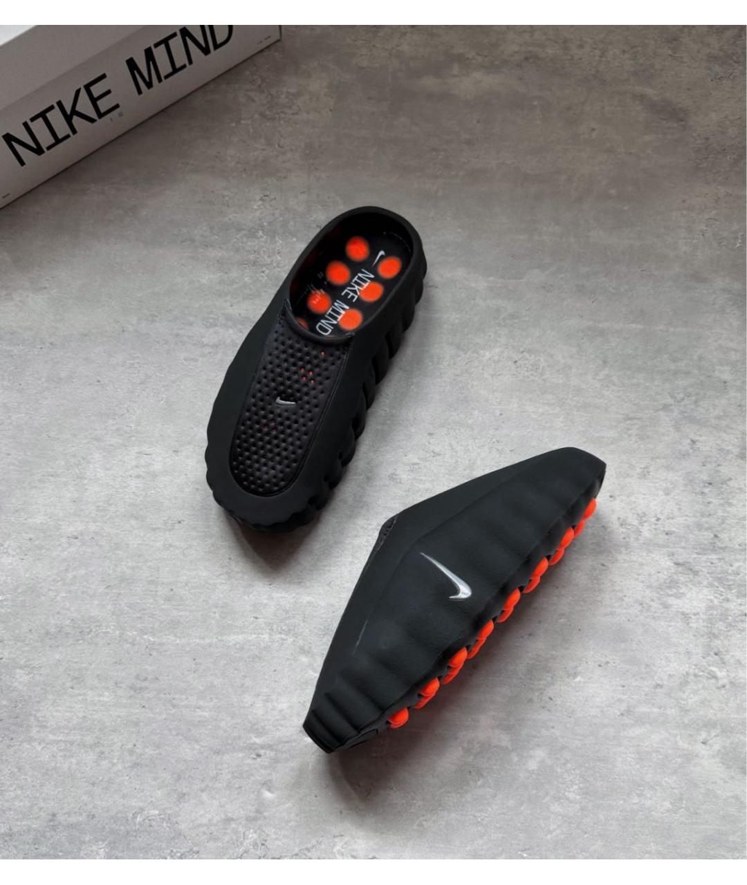 NIKE Черные резиновые шлепанцы, фото 2