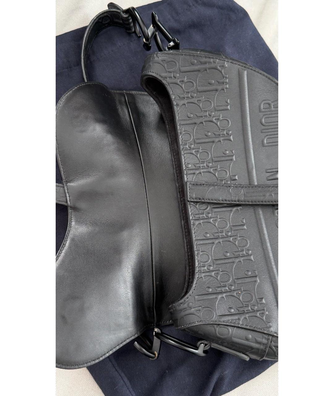 CHRISTIAN DIOR Черная кожаная сумка с короткими ручками, фото 7