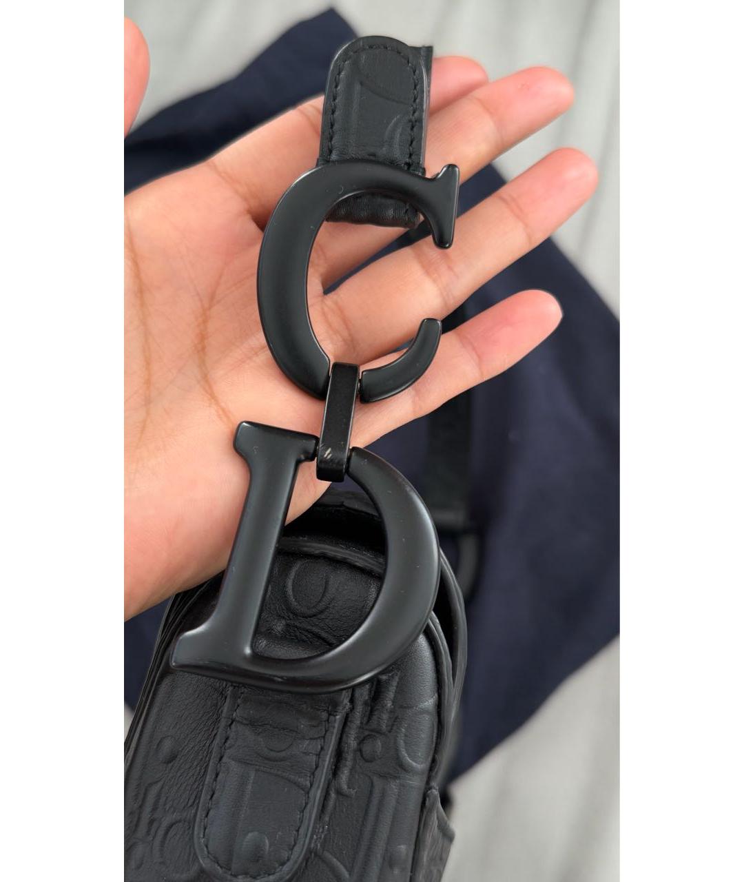 CHRISTIAN DIOR Черная кожаная сумка с короткими ручками, фото 6