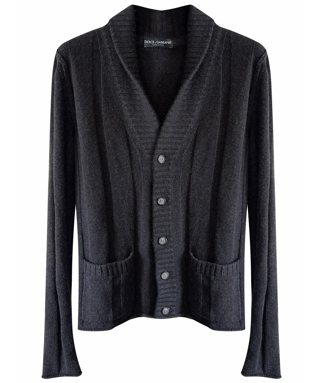 DOLCE&GABBANA Серый кашемировый кардиган, фото 1