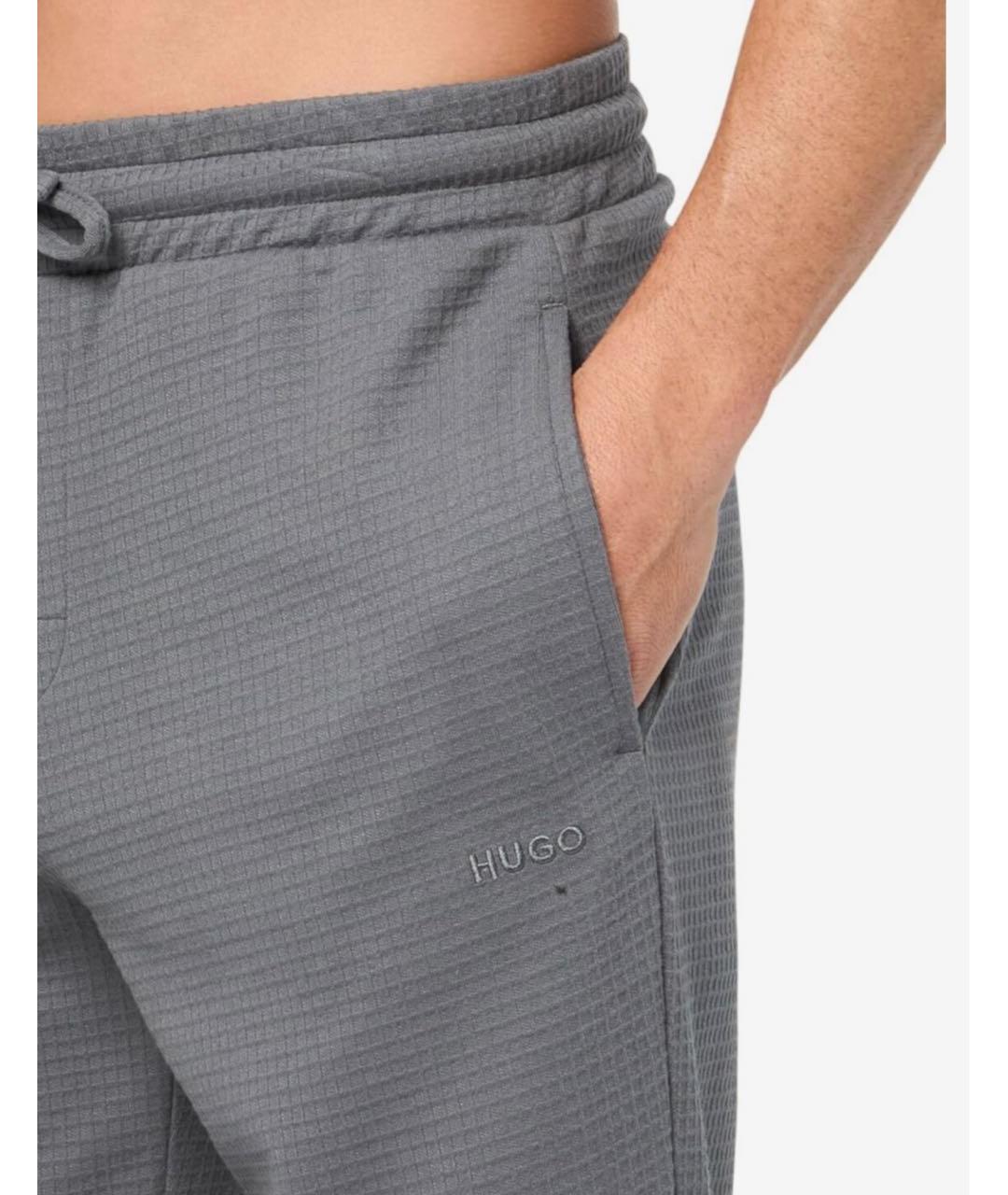 HUGO Серые хлопковые повседневные брюки, фото 7