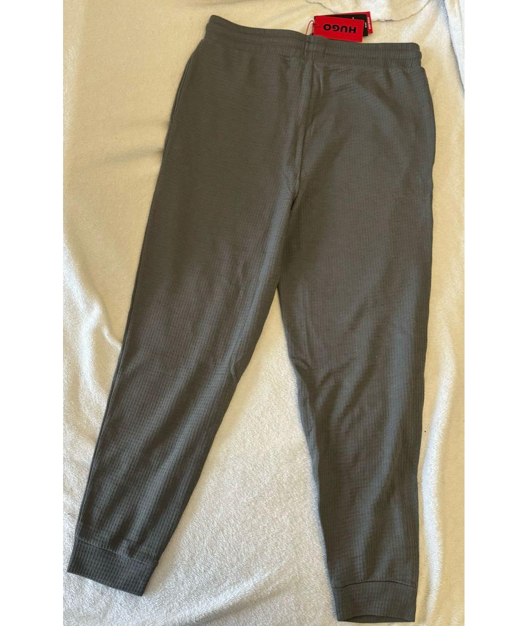 HUGO Серые хлопковые повседневные брюки, фото 2
