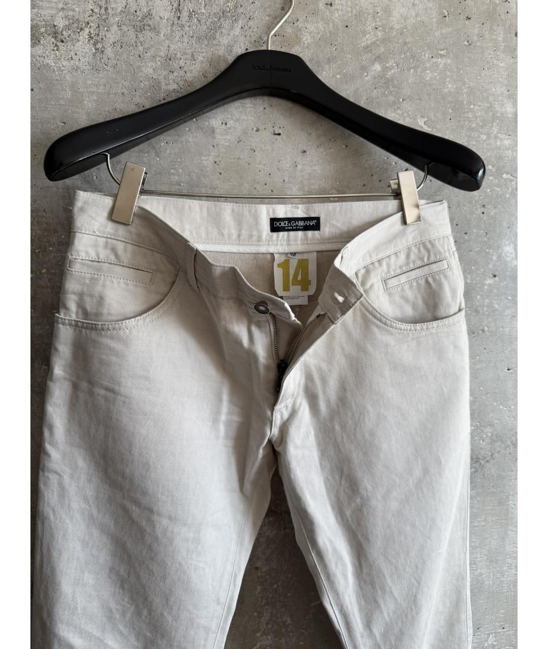 DOLCE&GABBANA Бежевые льняные повседневные брюки, фото 4