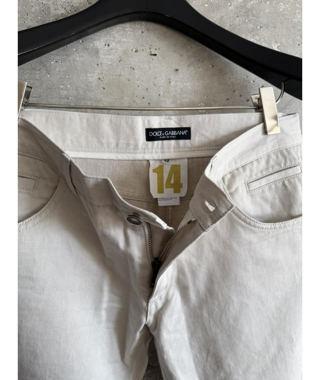 DOLCE&GABBANA Бежевые льняные повседневные брюки, фото 5