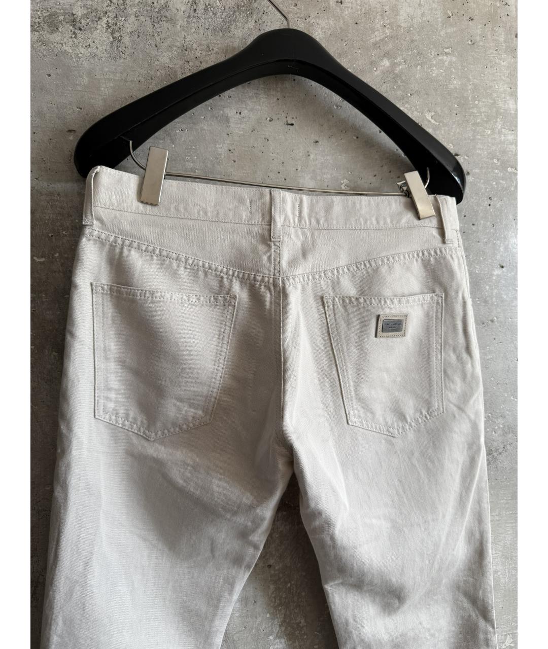 DOLCE&GABBANA Бежевые льняные повседневные брюки, фото 3