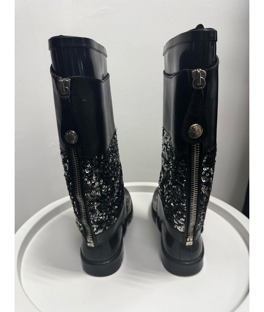 DOLCE&GABBANA Черные кожаные сапоги, фото 5