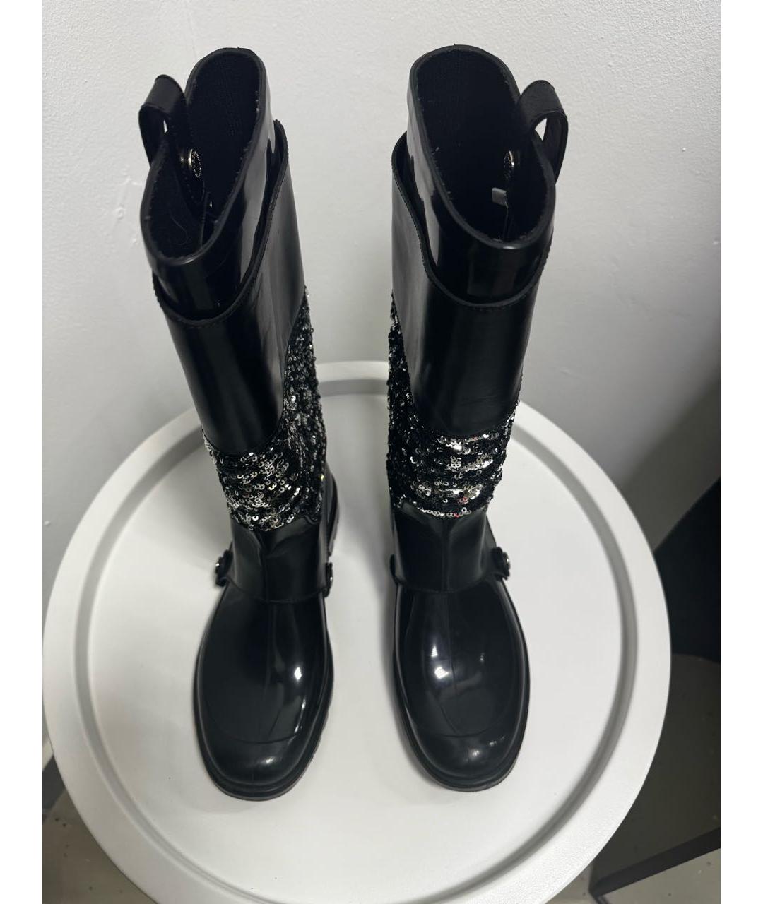 DOLCE&GABBANA Черные кожаные сапоги, фото 4