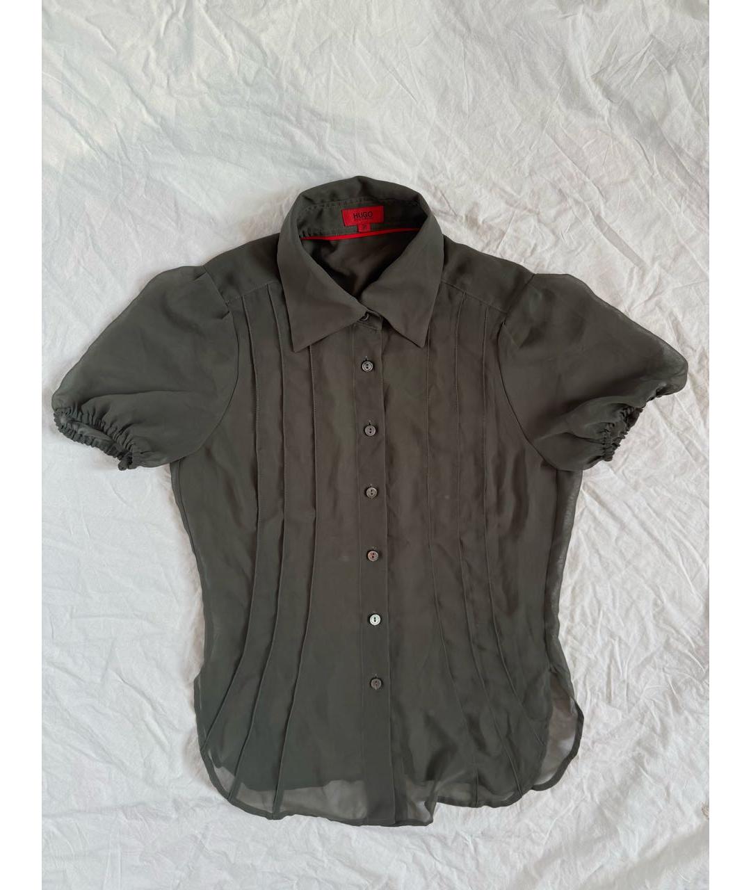 HUGO BOSS Хаки полиэстеровая блузы, фото 6