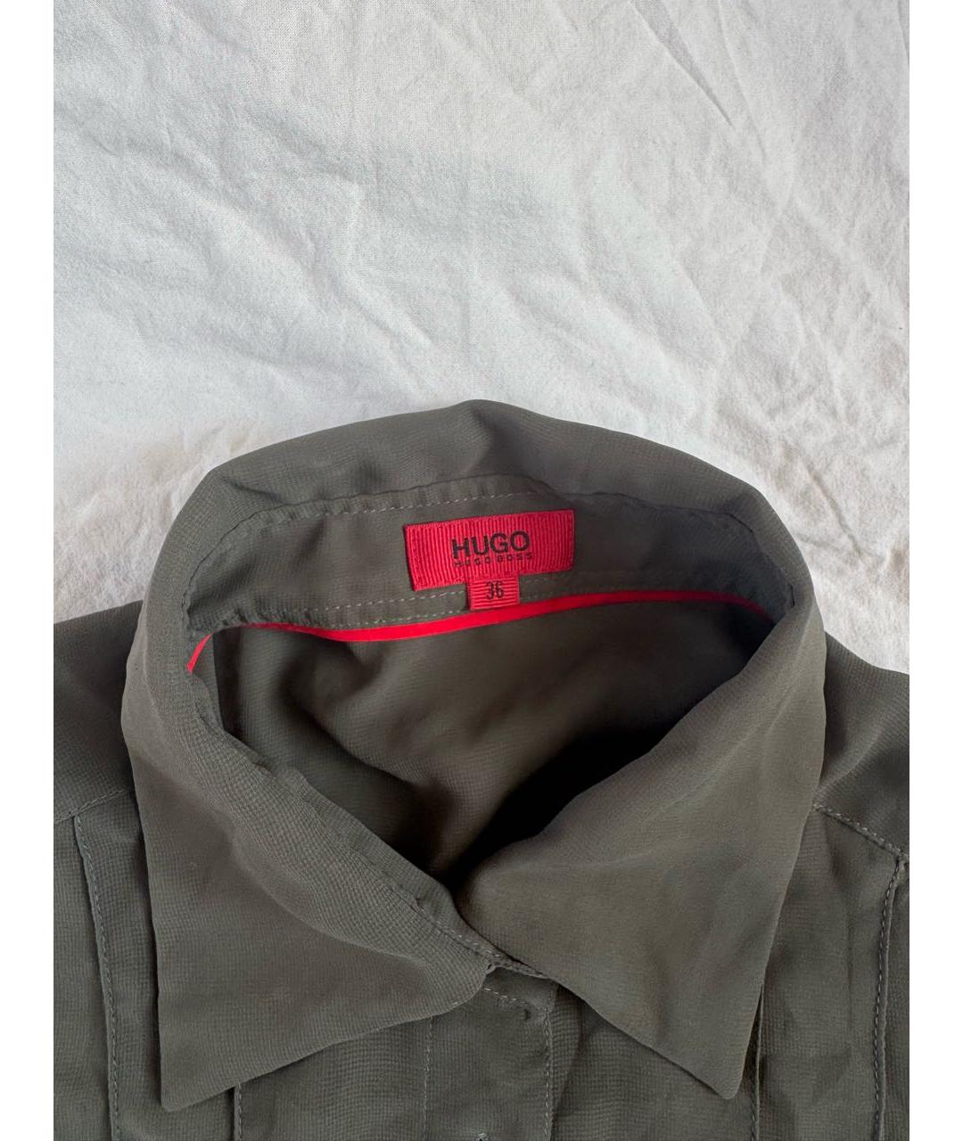 HUGO BOSS Хаки полиэстеровая блузы, фото 3