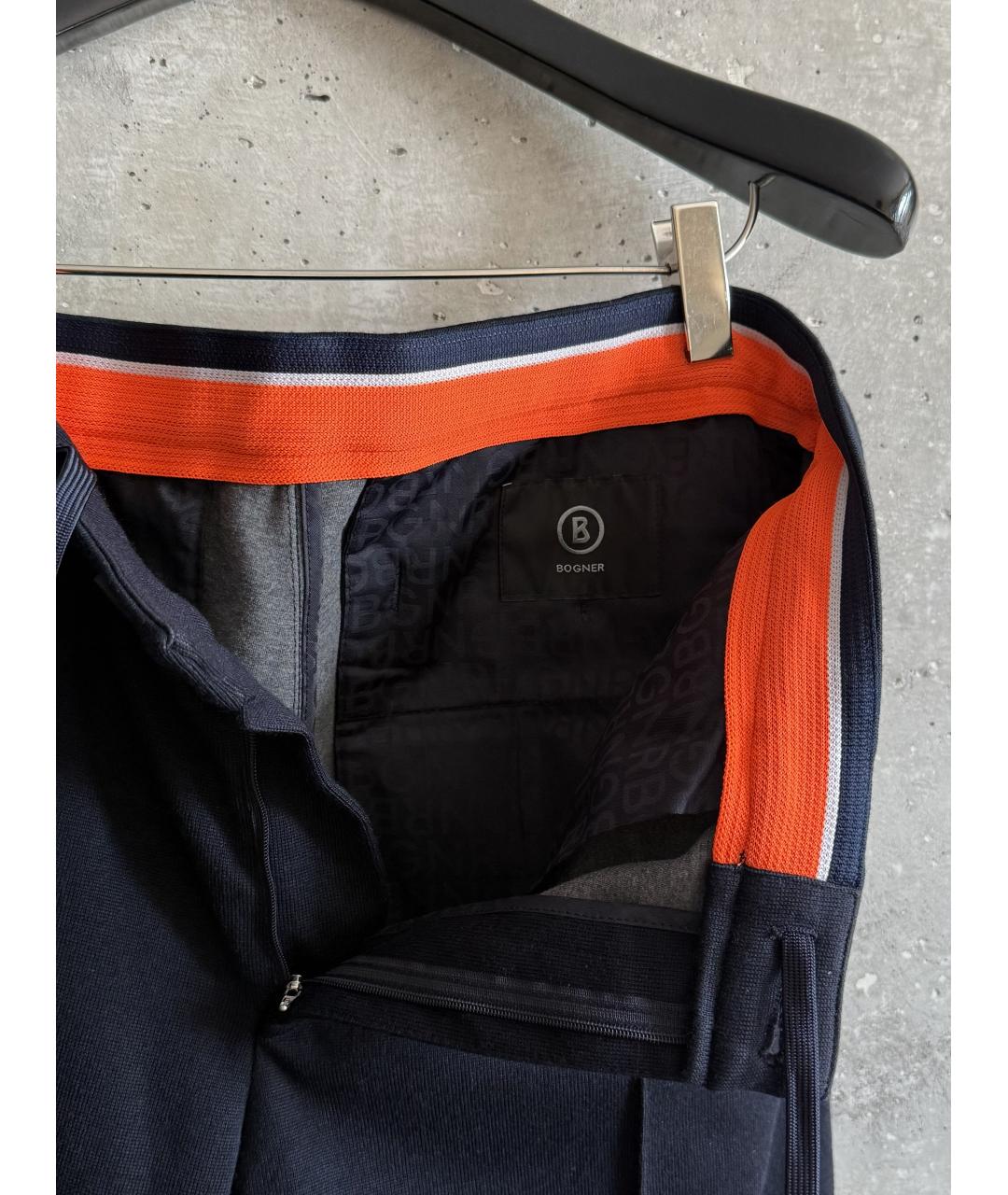 BOGNER Синие полиэстеровые повседневные брюки, фото 6