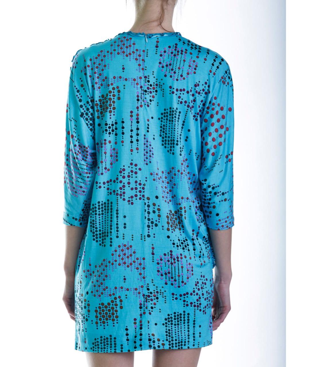 MISSONI Голубое шелковое коктейльное платье, фото 4