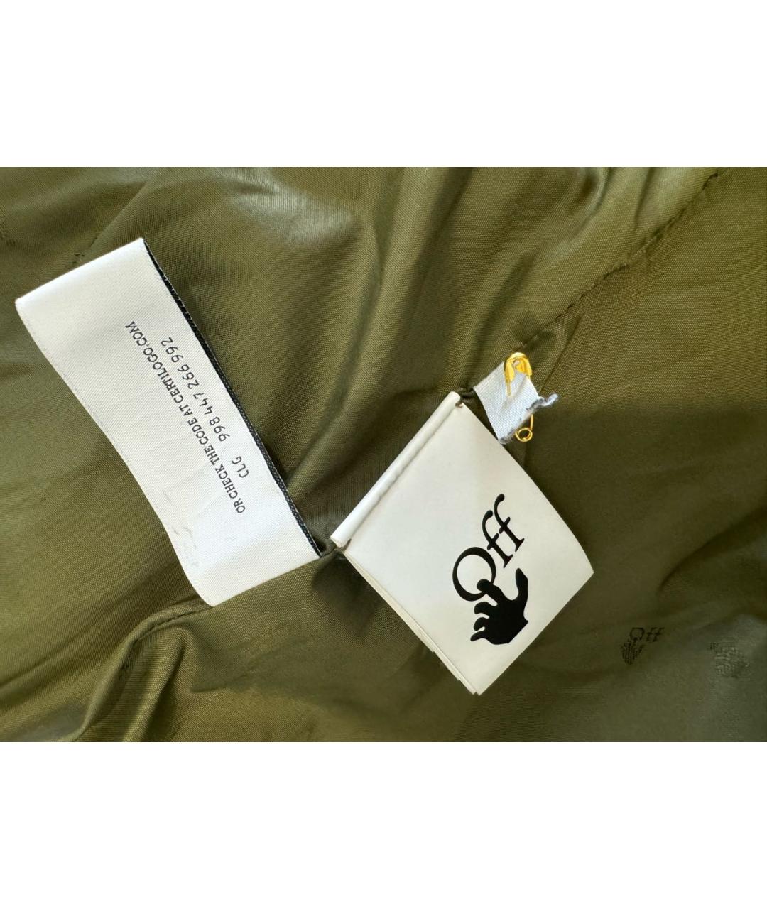 OFF-WHITE Хаки полиамидовое пальто, фото 5