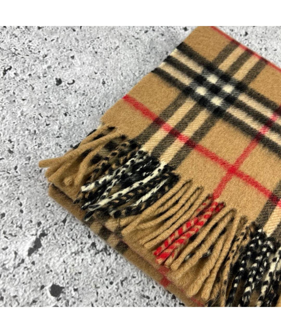 BURBERRY Бежевый кашемировый шарф, фото 5