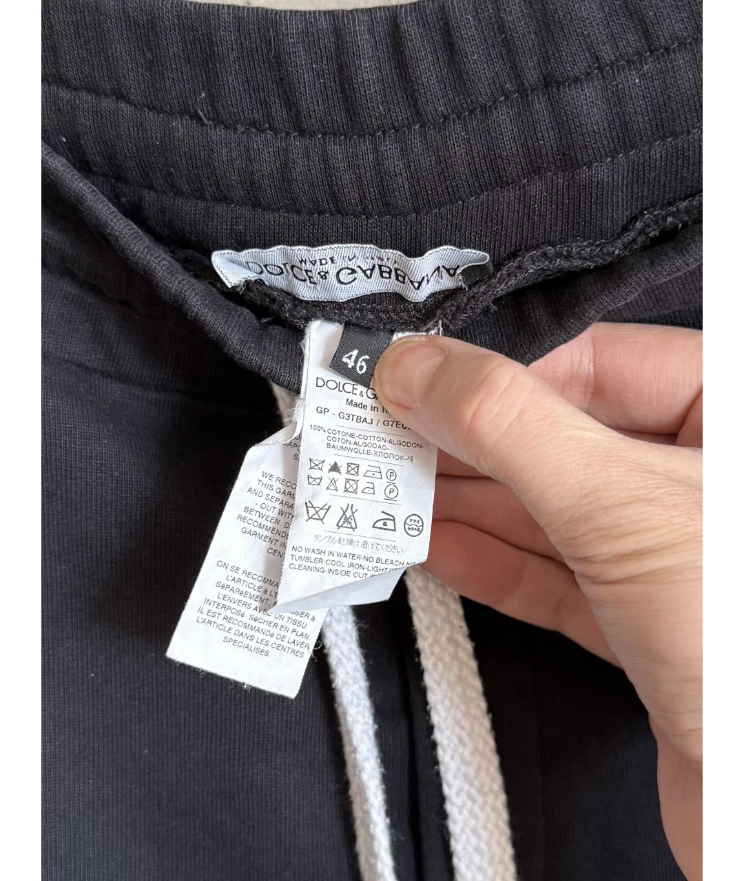 DOLCE&GABBANA Черный хлопковый спортивный костюм, фото 8