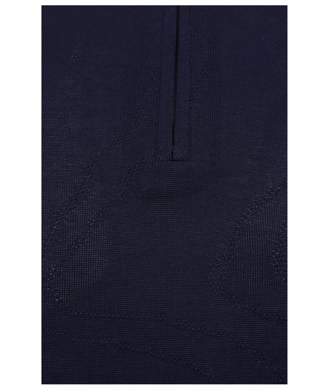 CORNELIANI Темно-синее хлопковое поло с коротким рукавом, фото 5