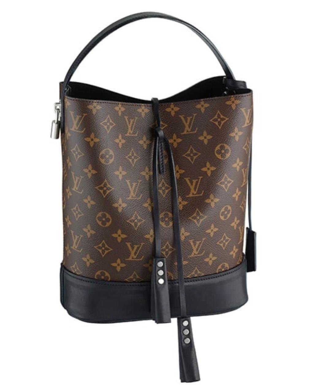 LOUIS VUITTON Коричневая кожаная сумка с короткими ручками, фото 5