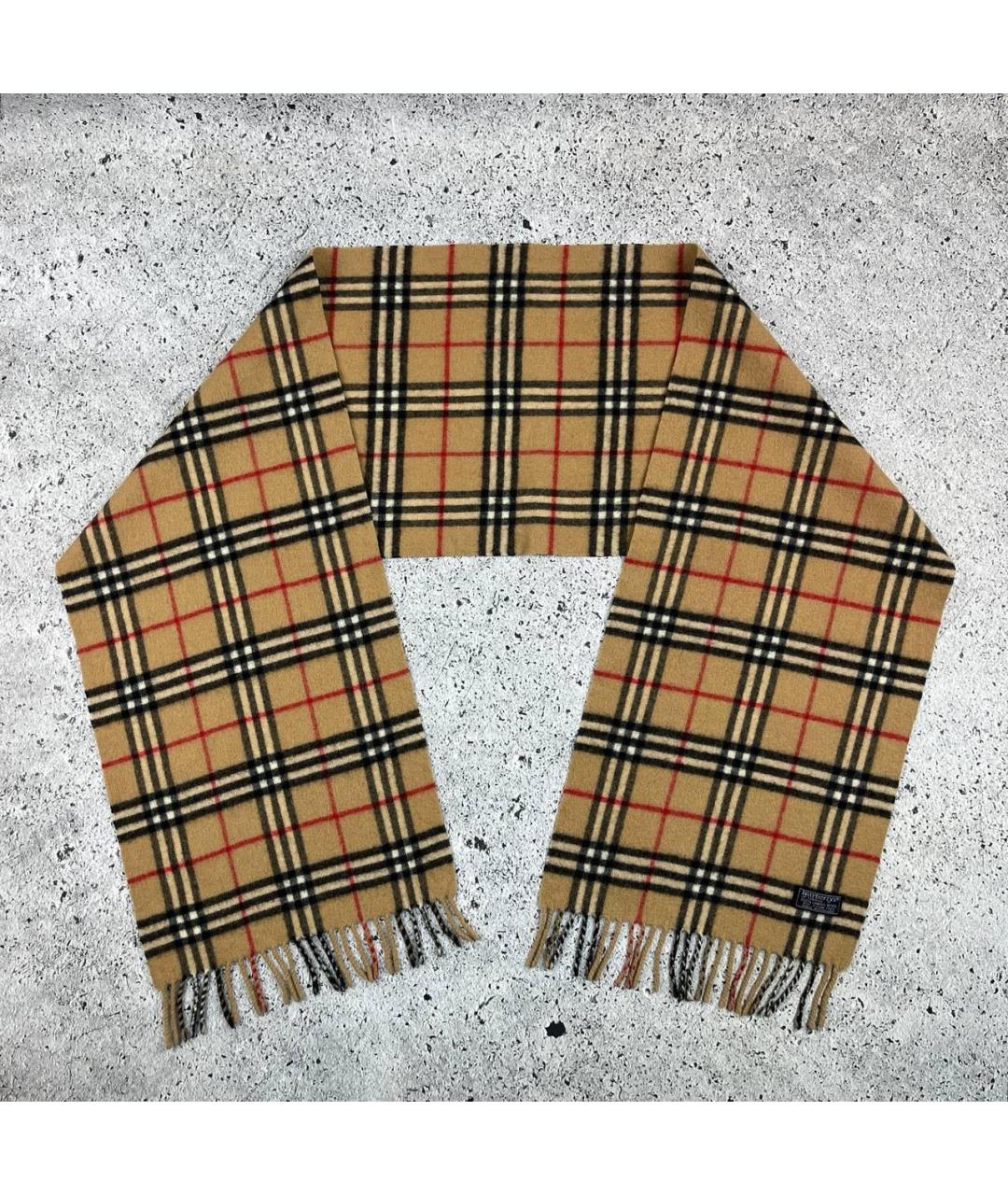 BURBERRY Бежевый шерстяной шарф, фото 2