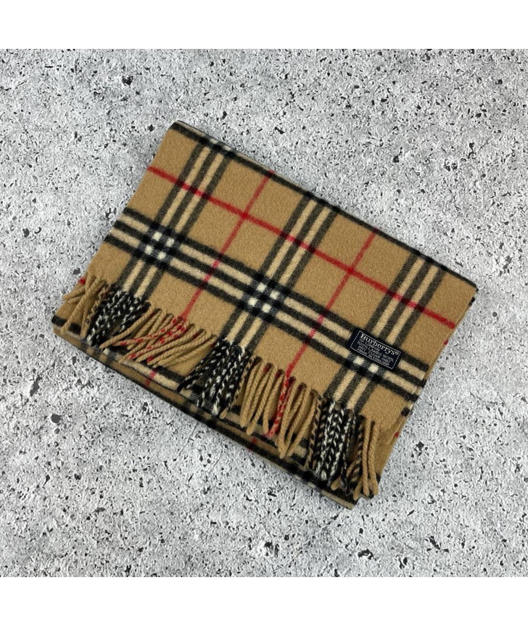 BURBERRY Бежевый шерстяной шарф, фото 5