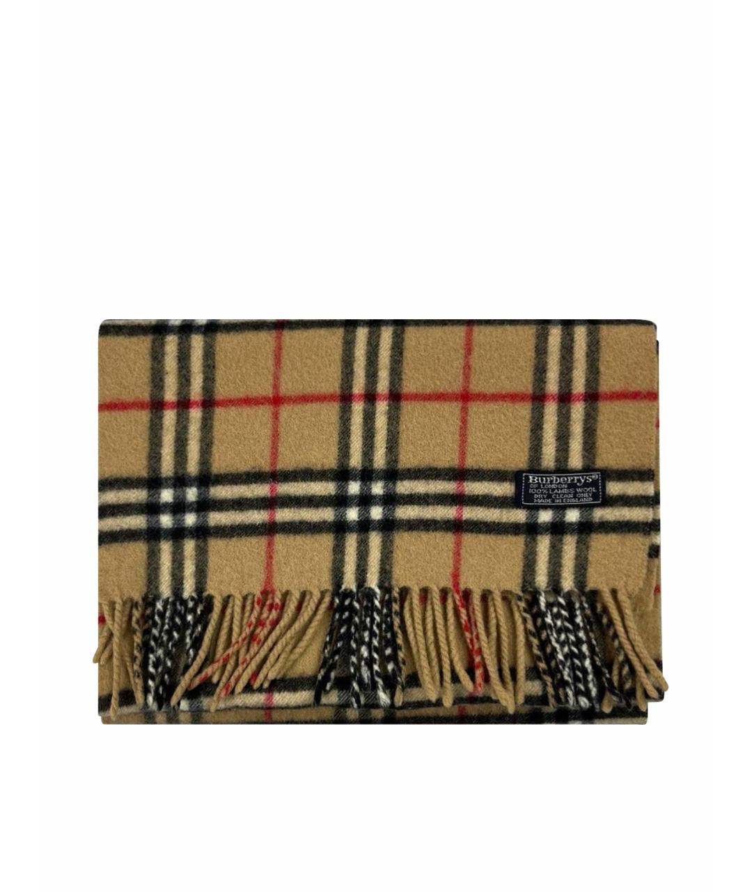 BURBERRY Бежевый шерстяной шарф, фото 1